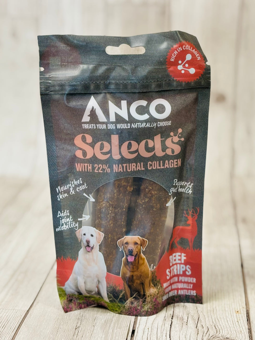 Anco Selects Beef Strips with Collagen 85g