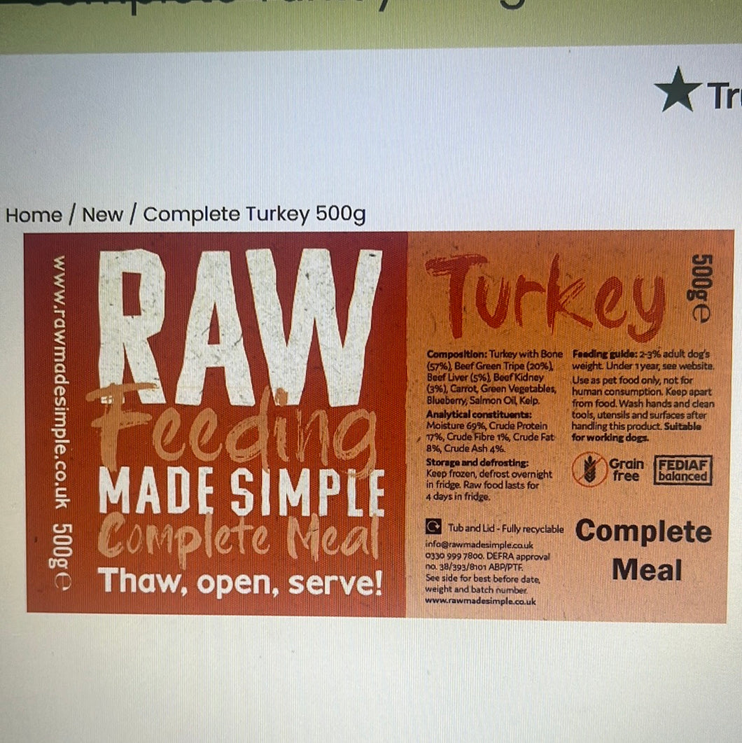 RMS Complete Turkey 500g