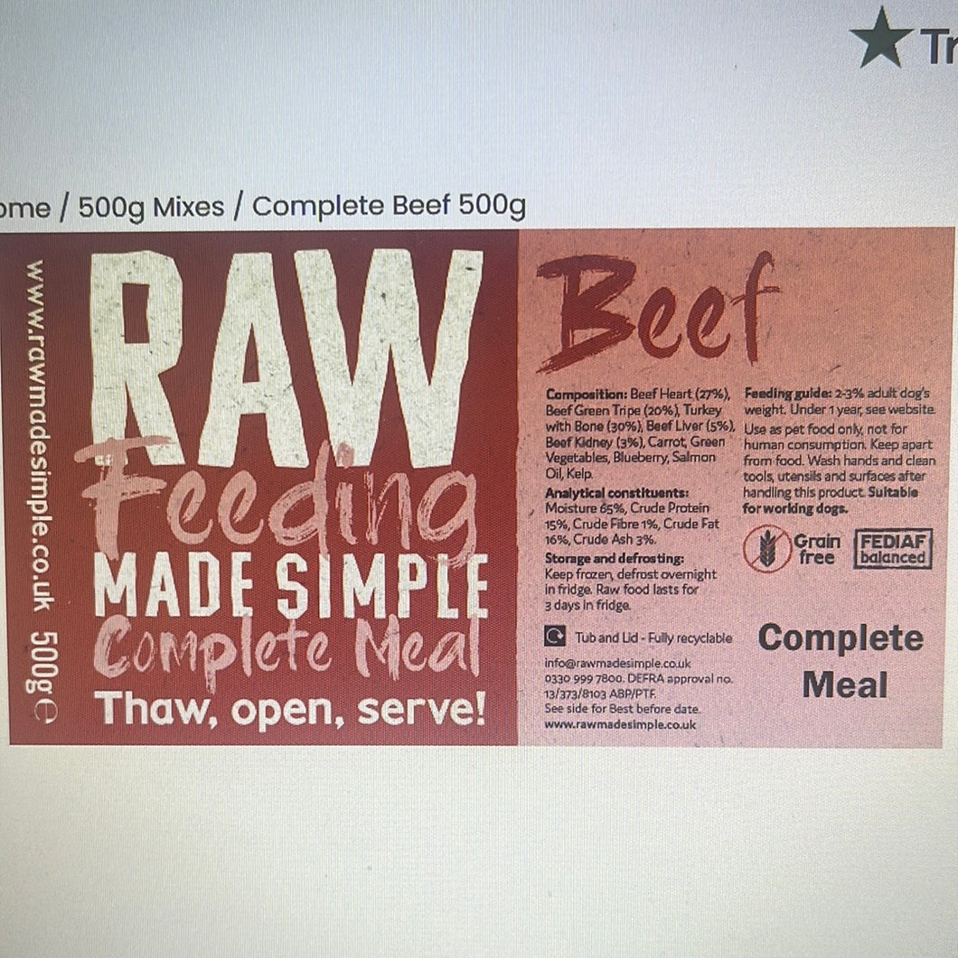 RMS Complete Beef 500g